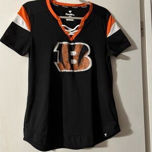 Fanatics Black and Orange Bengals Lace-Up Jersey